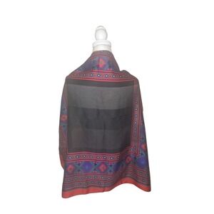 Vintage Printemps Made in Italy Scarf Geometric Southwest Pattern Silk Polyester